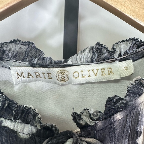 Marie Oliver Silk Haley Blouse in Jade Speckle - Size Medium - Picture 8 of 13